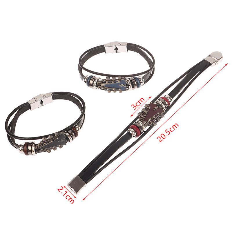Ретро кожаный браслет-гитара мужской женский браслет-манжета музыкальный браслет для мужчин и женщин подарок любителям музыки
