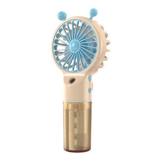 Spray Fan Cartoon Snail Design Silent Motor Mini Handheld Tabletop Fan with Water Mist Cooling USB Rechargeable Handheld Fan