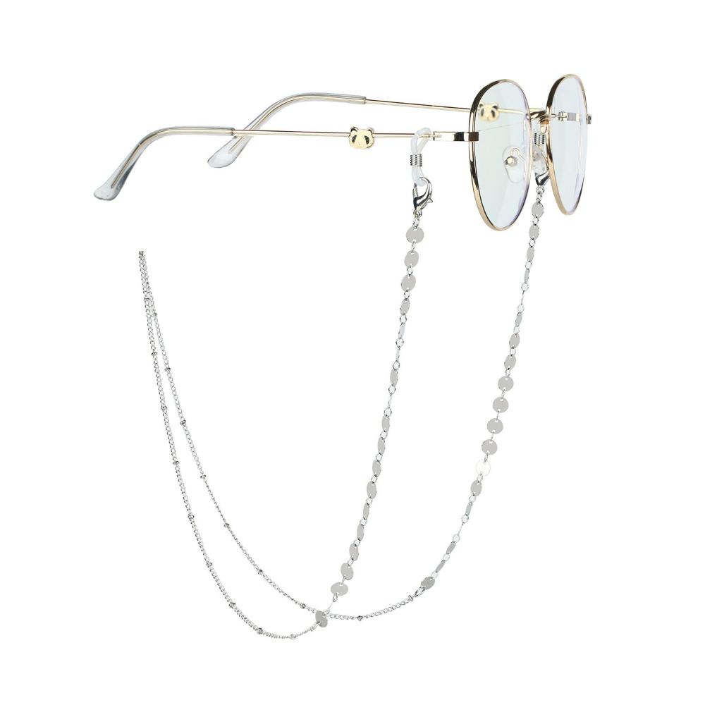 Metal Hangs Disc Neck Pearl Silver Color Sunglasses Chain Mask Lanyard Mask Holder Glasses Chain