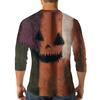 Men's Halloween Printed  Collar Three-Quarter Sleeve