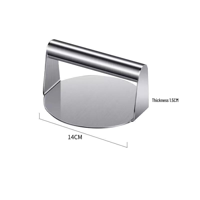 Stainless Steel Square Patty & Steak Press - Manual Teppanyaki & Hamburger Tool