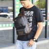 Men's PU Fashion Chest Bag Shoulder Bag Messenger Bag Large Capacity Casual Bag
