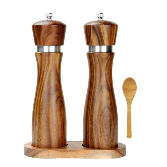 Деревянная солонка и перечница, регулируемая, простое управление, ароматная мельница для специй, мельница с регулируемым помолом для орехов, подарки на день рождения