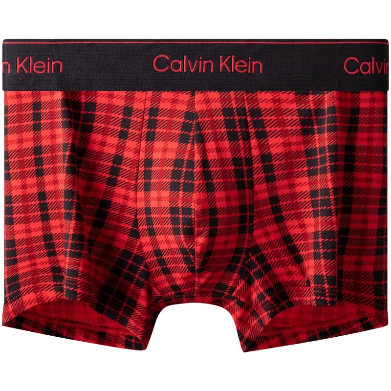 Calvin Klein Modern Attraction Series Plaid Anti-Chafing Boxer Briefs Men Underwear Red NB3751