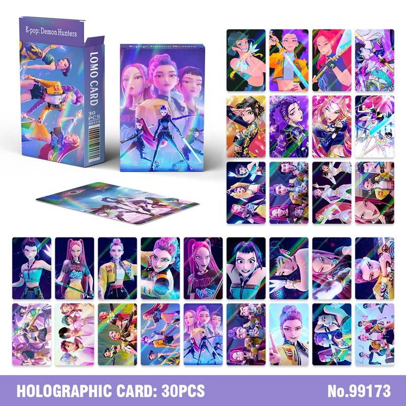 K-POP Demon Hunter Sajaboys Group Holographic Cards - 30-Piece Anime Collectible Set for Fans of K-POP Merch/Trading Card Games