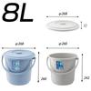 Risu Berg Bucket, Round, Light Gray, 8L, Made in Japan