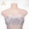 Handmade White Net Sew-on Crystal Beads Patches Rhinestones Applique in Flower Shape Dress Clothes Accessory-DRA-641