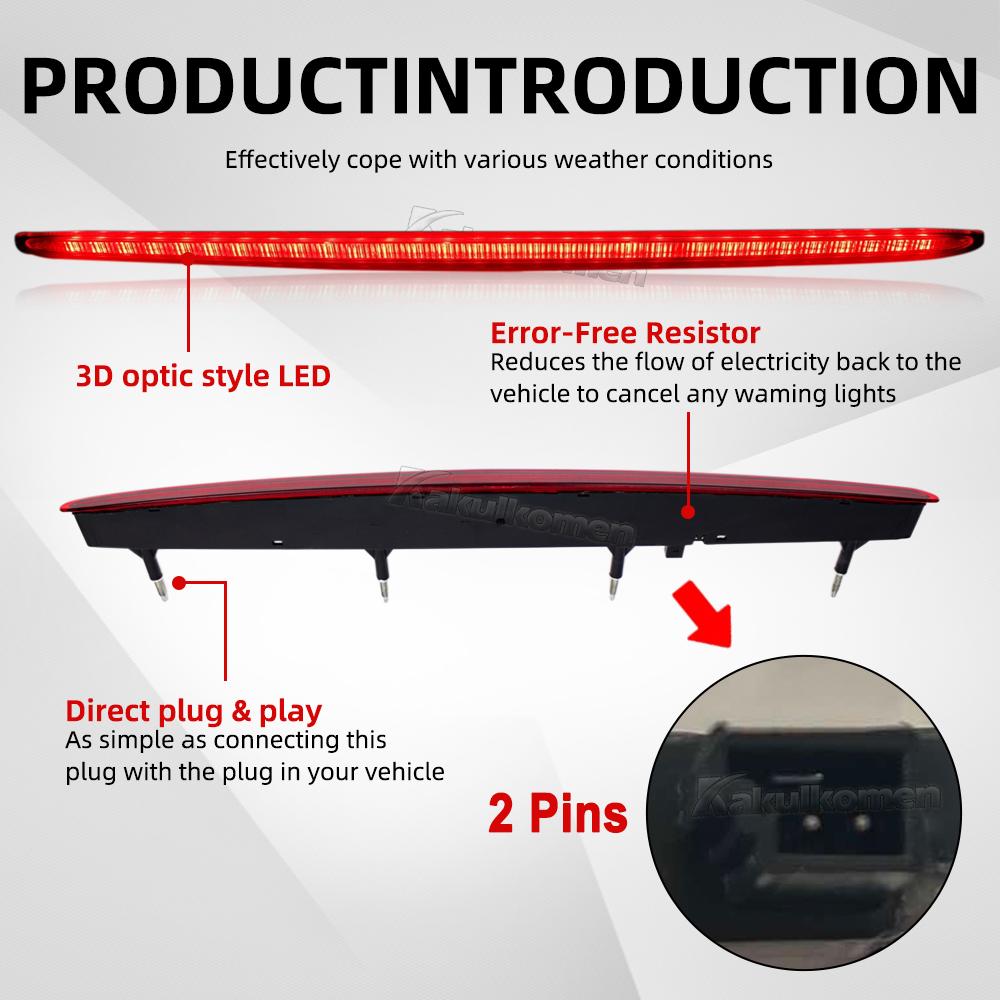 63257164978 For BMW 1 Series 128i 135i M E82 E88 2007-2013 Smoked RED Lens LED Rear Boot Third Brake Stop Light Car Accessories