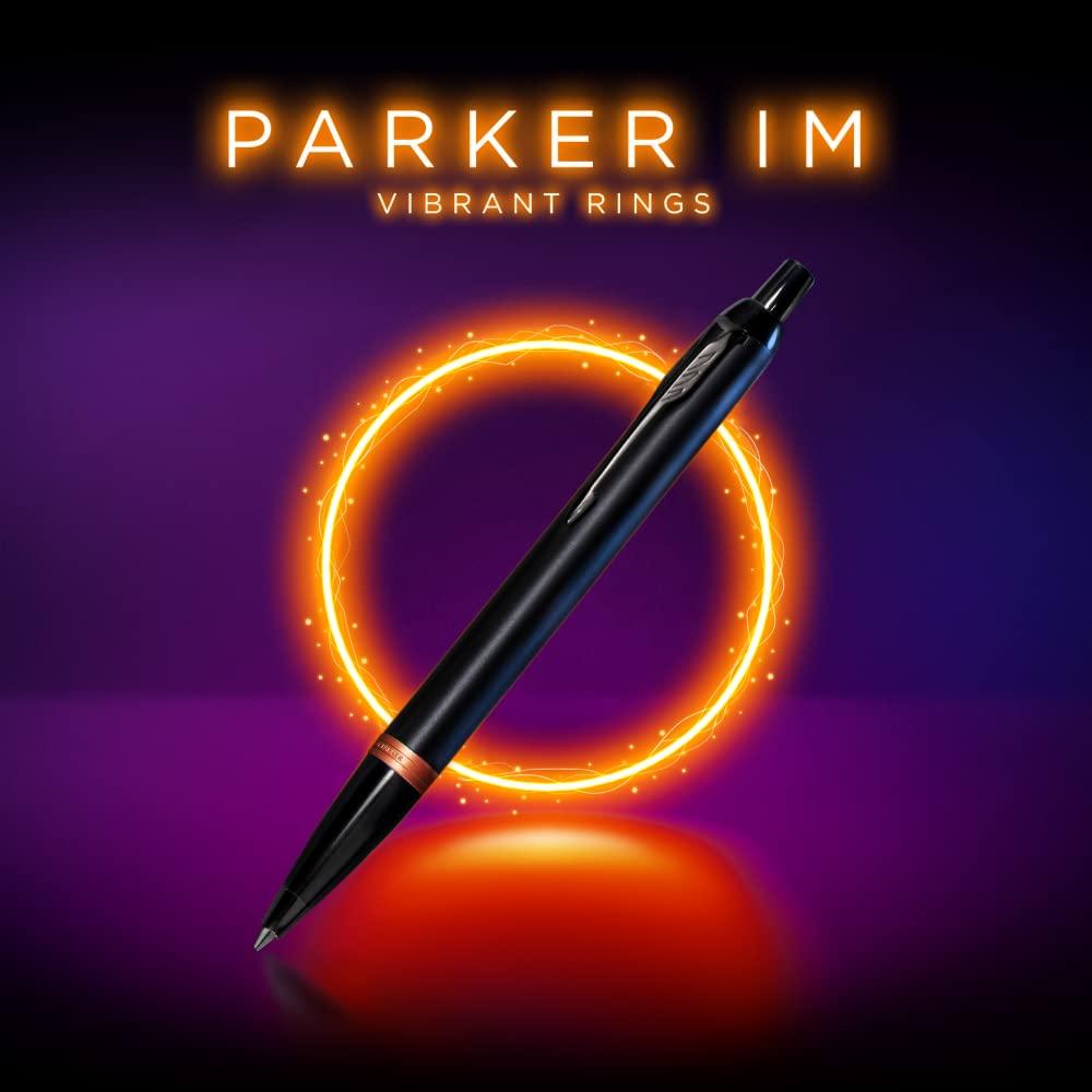 Шариковая ручка PARKER IM Marine Blue Ring BT со средним наконечником и футляром для ручки в подарочной коробке, обычный импорт 2173234 V1d на масляной основе