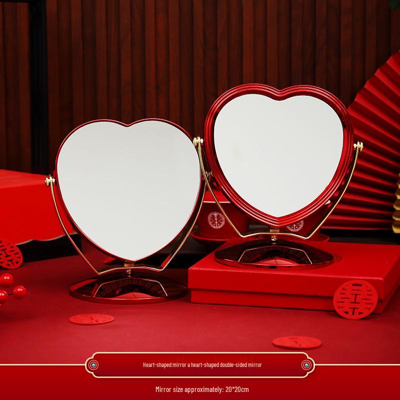 Полный свадебный набор невесты в европейском стиле: Пара зеркал и красные приданые вещи