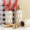 Керамические Общие Банки Украшения Ваза Гостиная Европейский стиль Золотой Роскошный Икебана Дом Большой Мягкое Украшение Ремесла