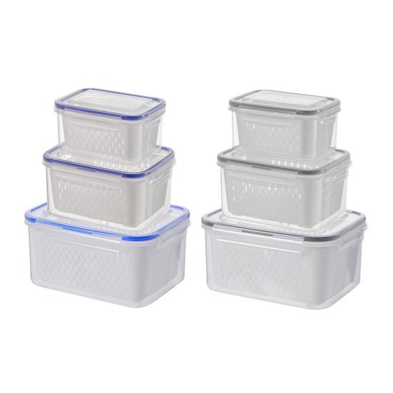 Контейнер для хранения продуктов в холодильнике, коробка для хранения фруктов со съемным дуршлагом, органайзер для холодильника для салата, ягод, овощей, для сохранения свежести