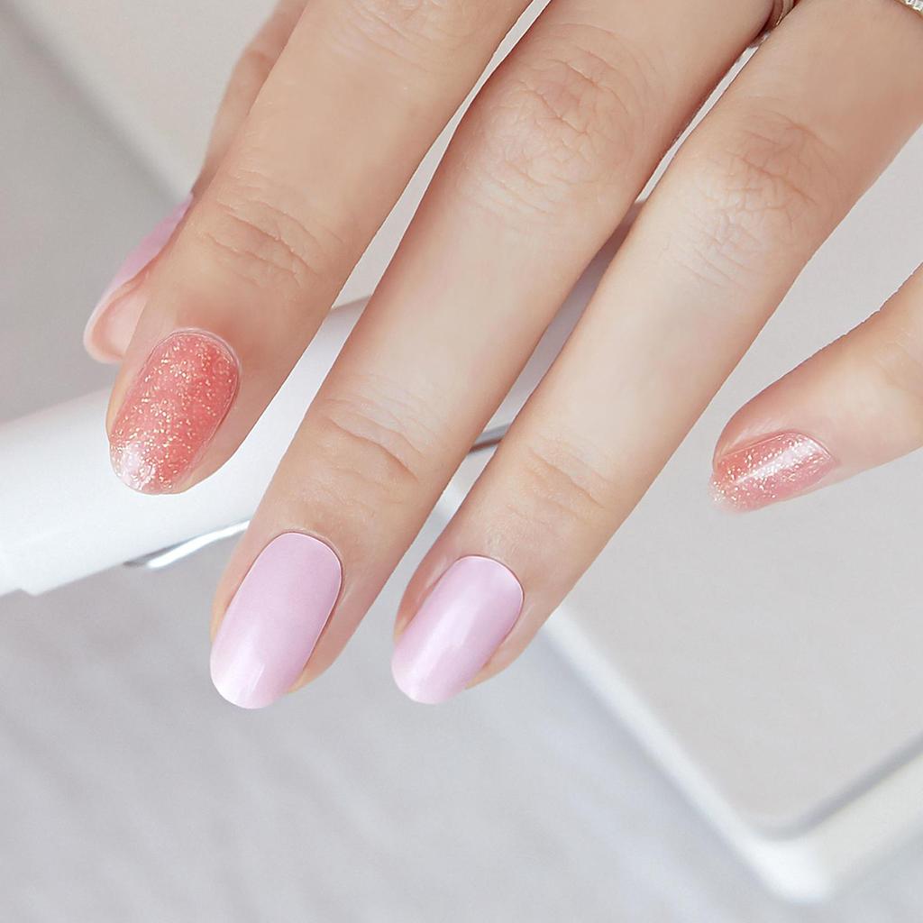 Пастельные полоски для ногтей 24 шт. | Самоклеящиеся типсы-наклейки, Мягкие розовые и лавандовые тона, Быстрый 5-минутный маникюр