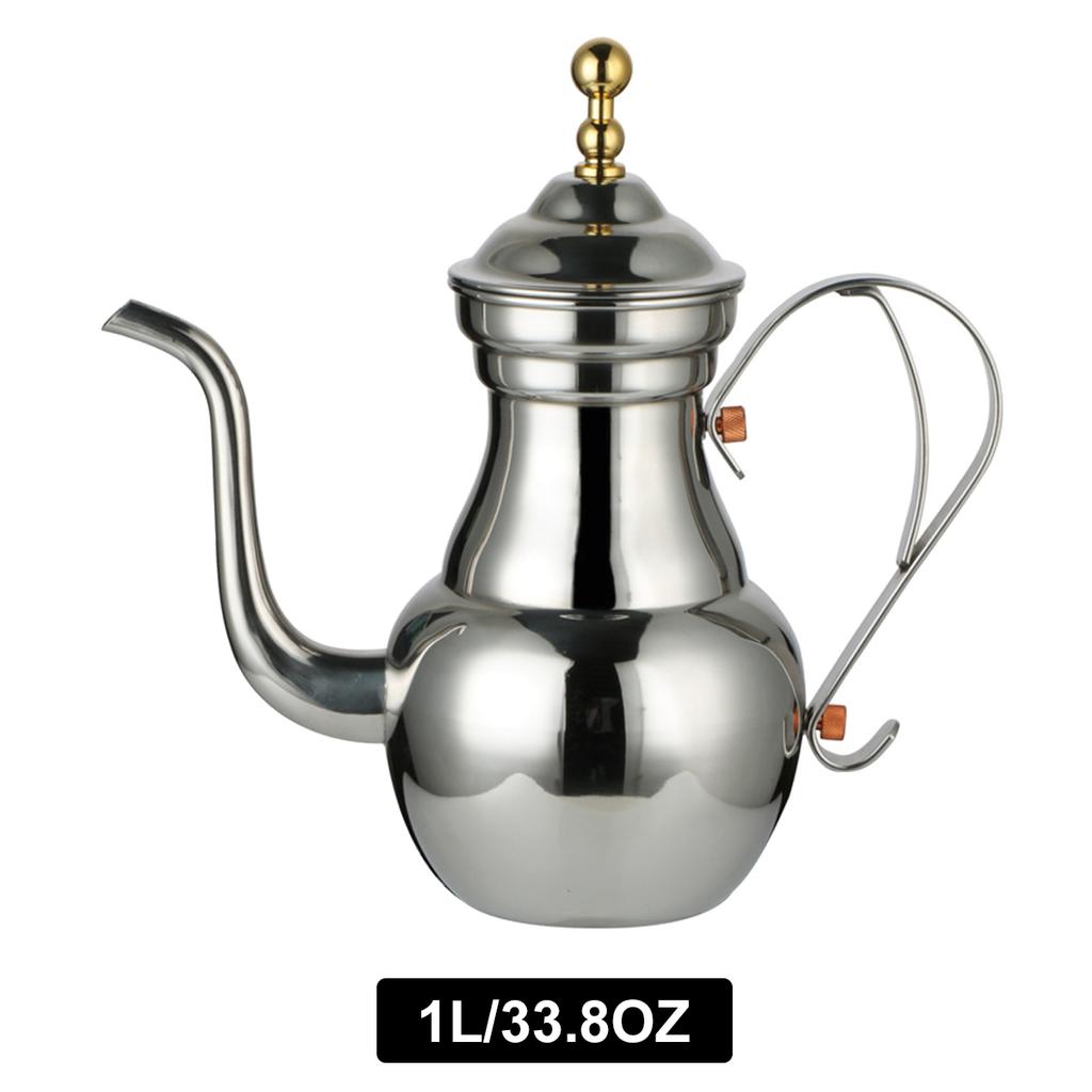 Leeseph Turkish Coffee Pot, Stainless Steel Arabic Tea Pot with Filter Mesh, Gooseneck Kettle for Cafe, Tea, Juice, Milk