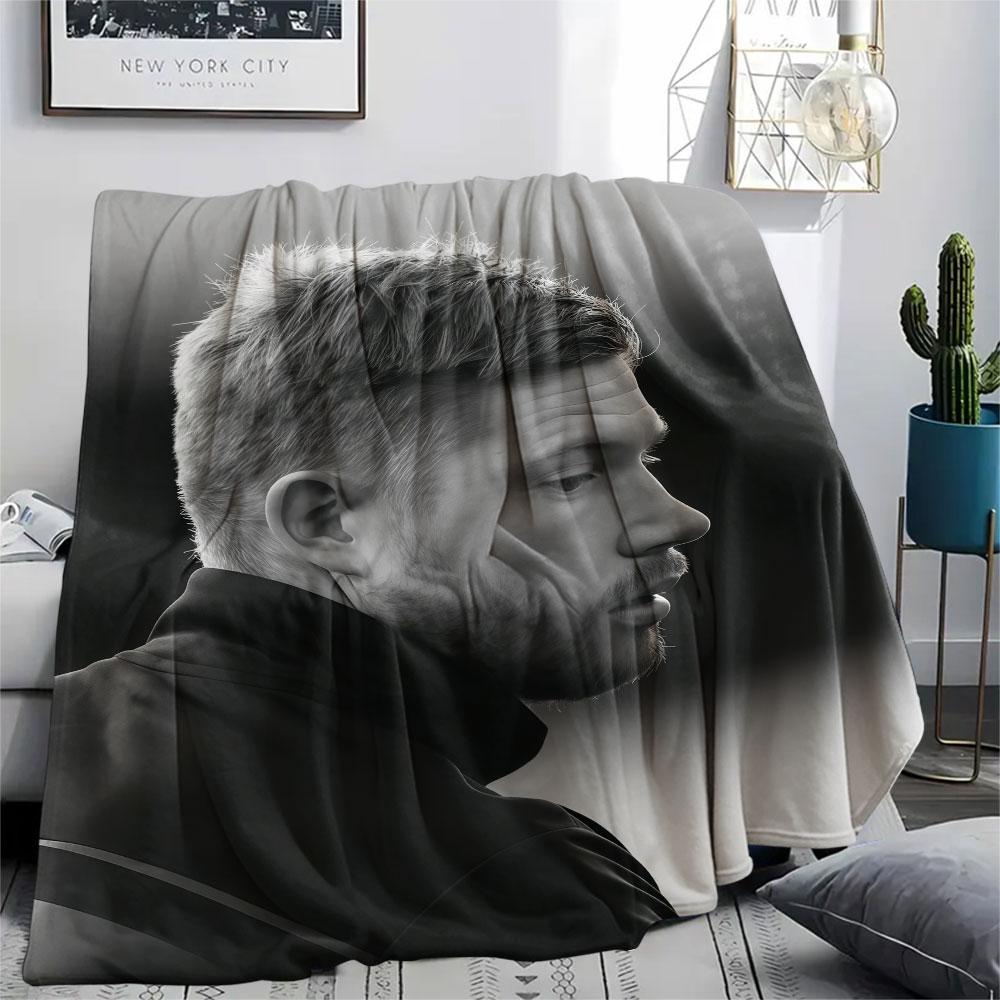 Kevin De Bruyne Printed Flannel Blanket, soft throw for bedroom sofa, washable,soccer fan merchandise, great gift.