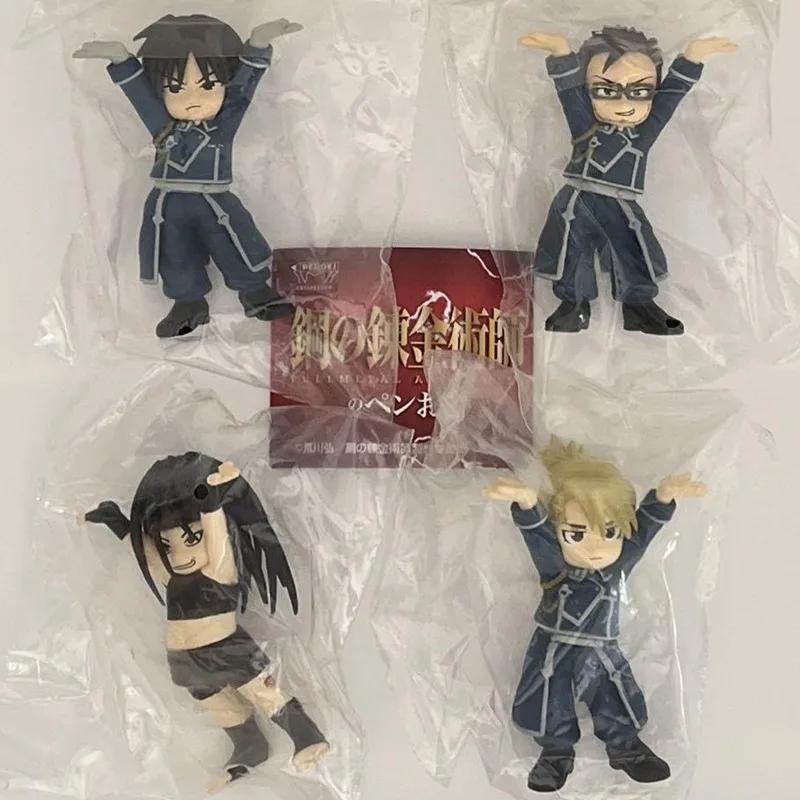 Japanese Genuine Gacha Scale Model Fullmetal Alchemist Character Pen Holder Alphonse Edward Roy Action Figure Toys