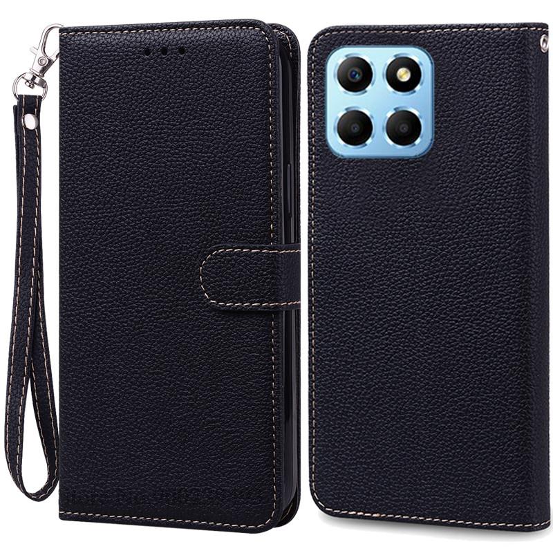 For Honor X6 Case Huawei Honor X6 2022 Cover Silicone Wallet Flip Leather Case For Honor X6 VNE-LX1 VNE-LX2 Phone Case Fundas