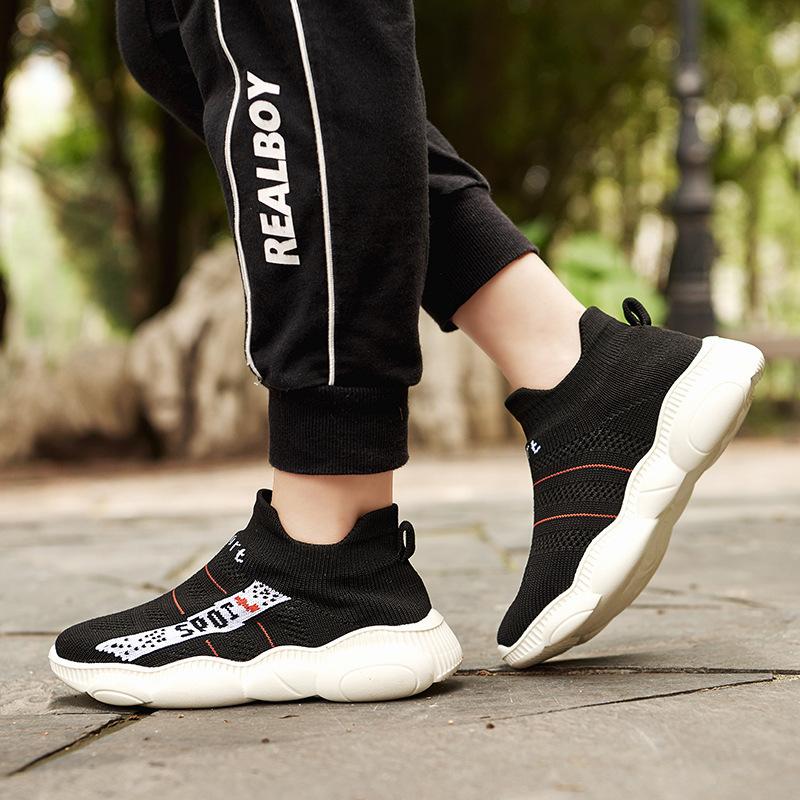 Новые одноклассники Корейская версия детских вязаных носков обуви мальчики и девочки эластичная спортивная повседневная обувь тканая поверхность одноклассники