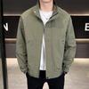 Куртка с воротником-стойкой Мужская Тонкая Куртка в стиле милитари Весна Новая Модная Марка Повседневная Светлая Куртка Мужской Плащ