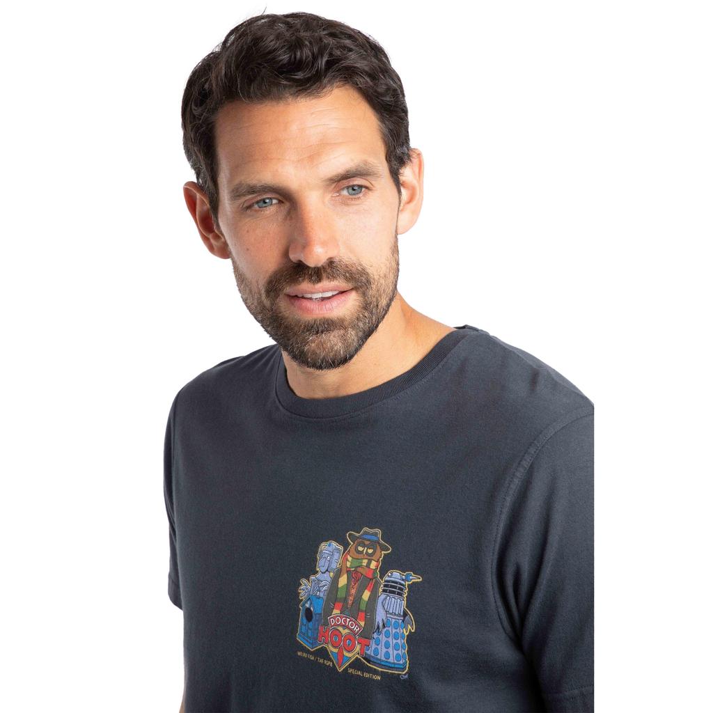 Weird Fish Mens Doctor Hoot Back Print T-Shirt