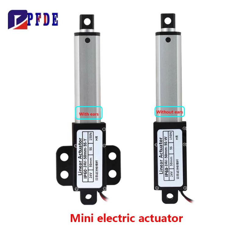 Mini Electric Cylinder Push Rod Micro Linear Thrust Actuator DC12V/24V 20-150N Reciprocating Motor Remote Automation