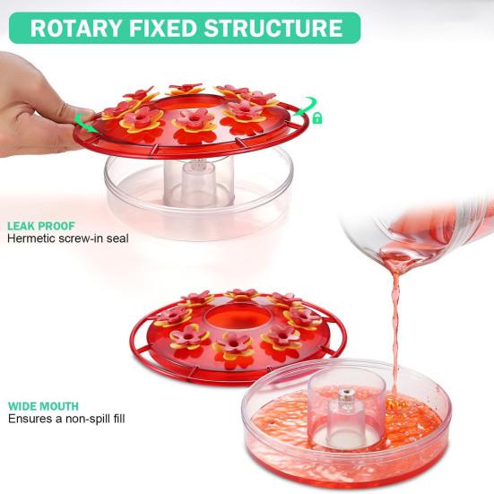 Кормушка для колибри 450 мл с насестом и портами для кормления, подвесная кормушка для диких птиц для декора сада и заднего двора