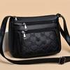Black Crossbody Bag with Adjustable Strap and Zipper Closure, Casual Solid Color Messenger Bag with Tassel Detail and Polyester Lining