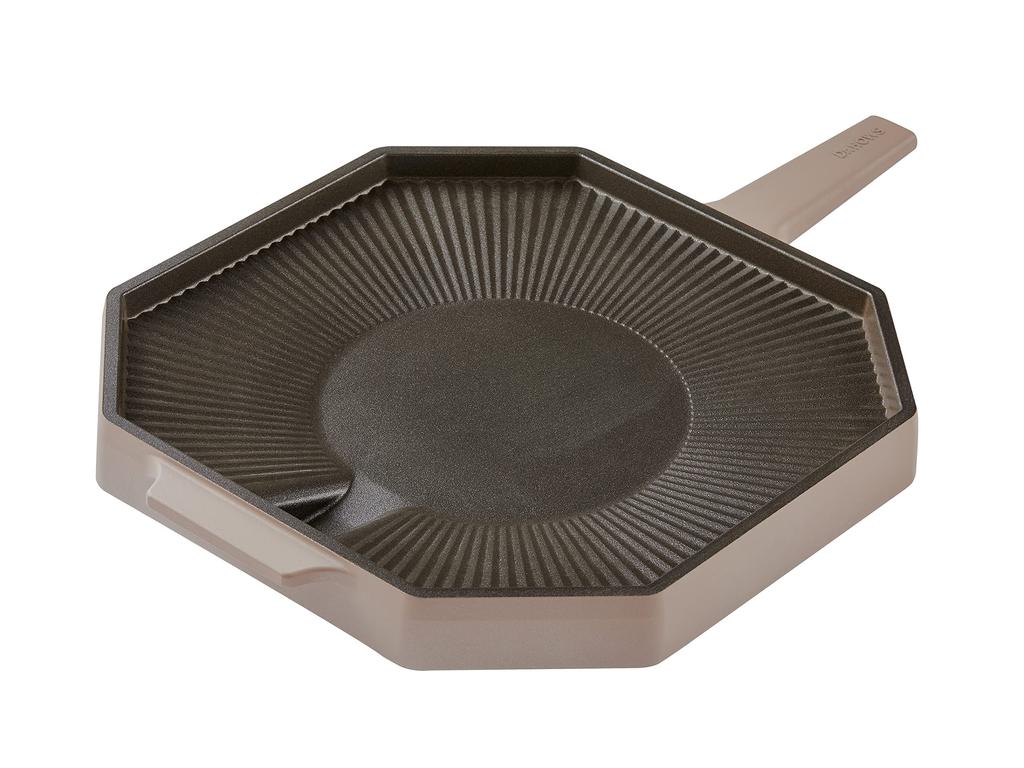 Palette Grill Pan 28cm Octagonal Deep Beige For Gas Fire Only Pastel Korean Yakiniku Bread Home Camp Samgyeopsal Sold In Dr.HOWS [Officially Japan]