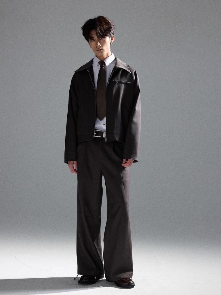 TAICHIISM Autumn Houndstooth Reversible Short Wide Fit Jacket