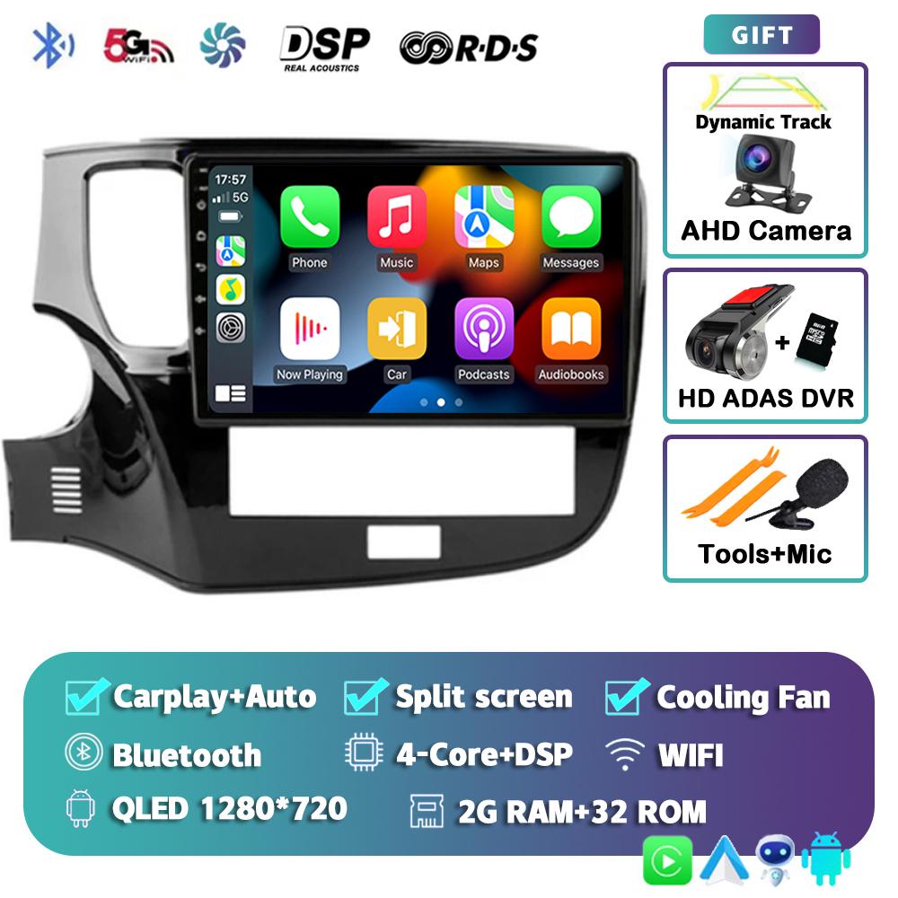 Android 14 Carplay Car Radio для Mitsubishi Outlander 3 GF0W 2018-2021 2din Multimidia Видеоплеер Навигация Головное Устройство Стерео