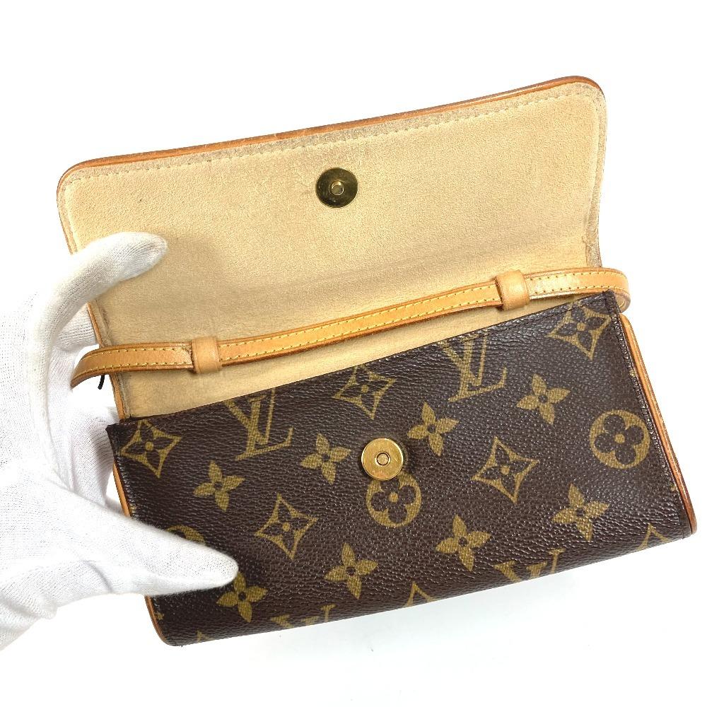 Louis Vuitton M51854 Monogram Pochette Twin PM Crossbody Shoulder Bag