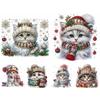5D DIY Christmas Cat Partial Special Shaped Drill Diamond Painting Kit Home Christmas Decoraiton Art Craft Mosaic Painting