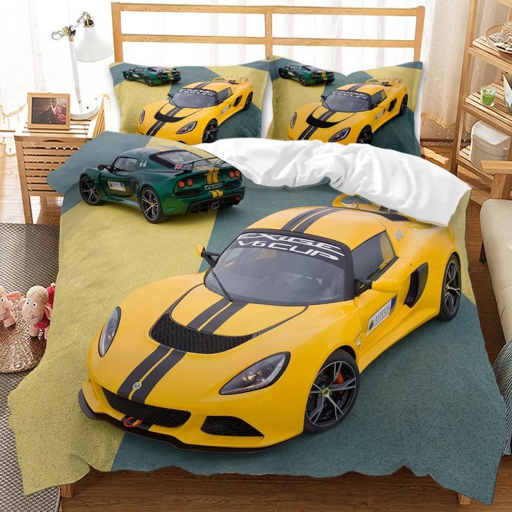 Car Race 3D Duvet Cover Set  King Queen Double Twin Single Size Bed Linen Set