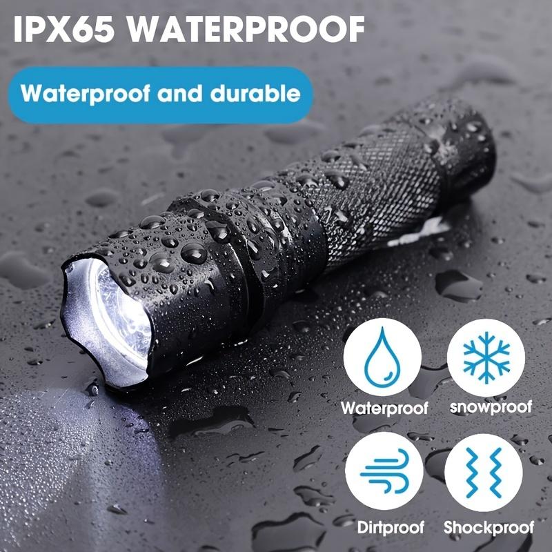 Портативный светодиодный фонарик, перезаряжаемый через USB, встроенный аккумулятор, тактический мини-фонарик, 3 режима, рабочий свет, уличный аварийный фонарь для кемпинга, рыбалки