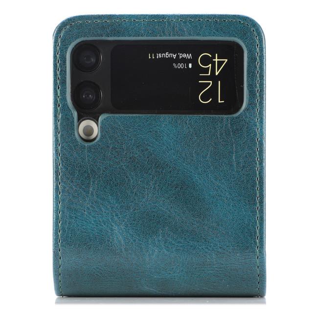 Кожаный чехол без отпечатков пальцев для Samsung Galaxy Z Flip4 5g Flip 4 Flip3 Flip 3, чехол-кошелек для Samsung Z Flip4