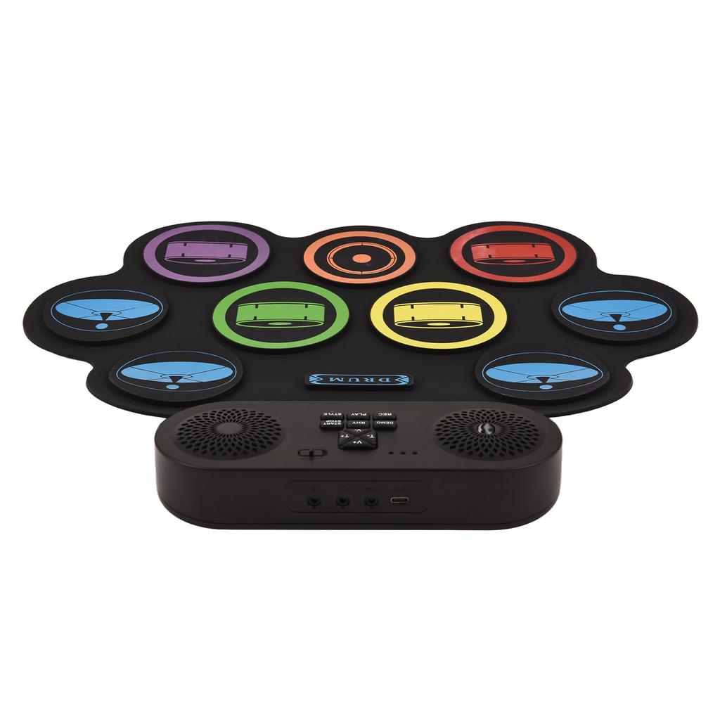 Electronic Drum Set Hand Roll Drum Set 9 Pads Supports DTX Gaming/BT Accompaniment with Dual