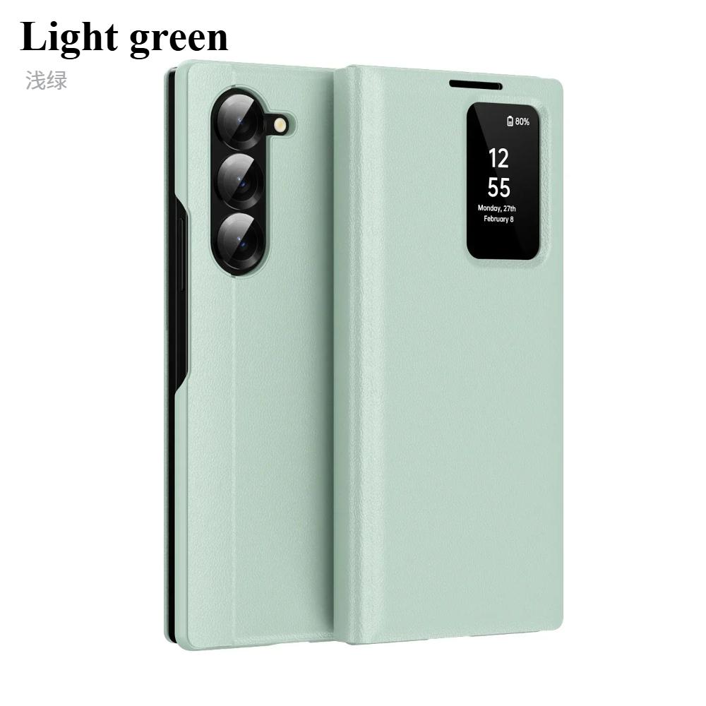 Для Samsung Galaxy S26 Ultra S24 FE S25Plus Чехол-книжка Оригинальный Бизнес Кожаный Карман для карт Книжка Умный дисплей Прозрачное окно Защита от падения