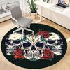 1pc Skull Roses Design Office Round Rug, Non-slip, Soft and Durable Office Rug for Interior Decoration, Perfect for Office, Beautiful Decoration yy260