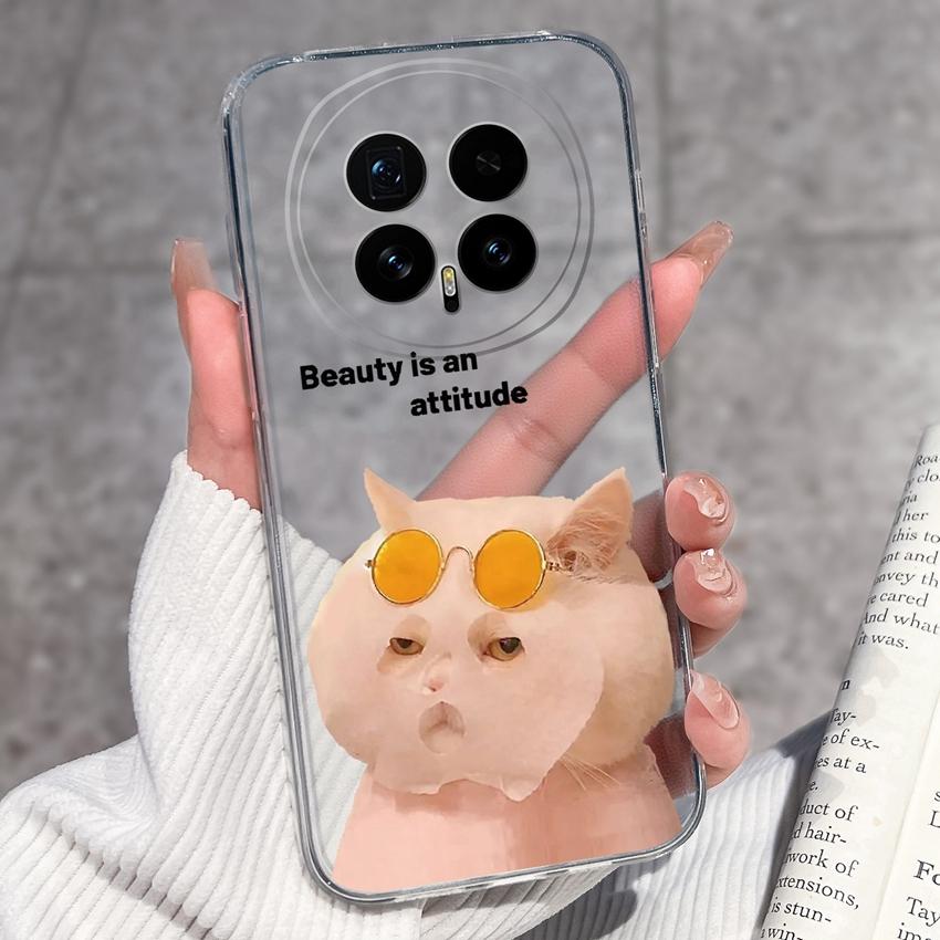 Для Huawei Honor Magic8 7 6 5 Pro Nova 12 Ultra 12i Чехол для телефона Красивый цветочный узор Прозрачный силиконовый Полностью защитный чехол Для корпуса Huawei