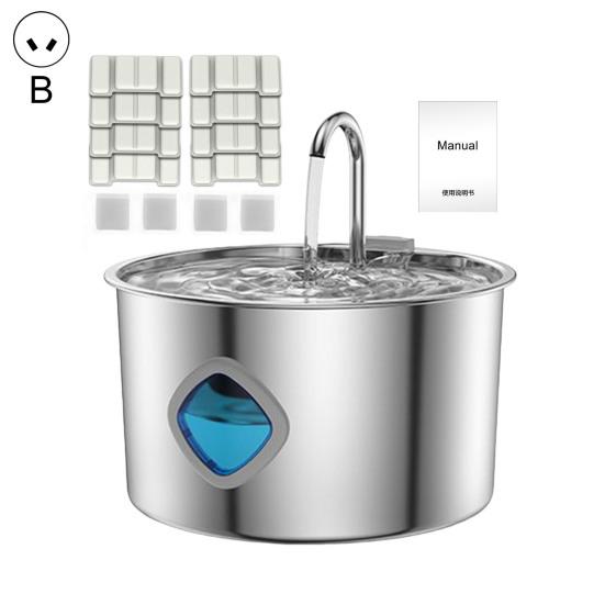 3.2 л Фонтан для воды для домашних животных из нержавеющей стали Автоматическая поилка Фонтан для воды для кошек с прозрачным окном Четверной