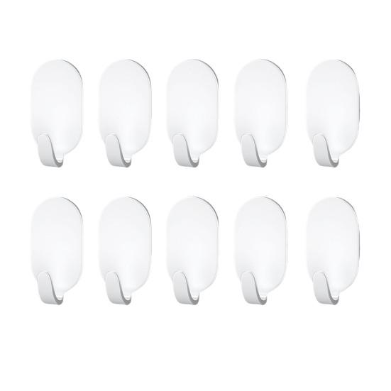 10 шт. настенных крючков, не требуется сверление, отличная липкость, органайзер для прачечной, грузоподъемность 11 фунтов