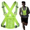 Night Running Vest Lightweight Reflective Safety Vest with Pouch Adjustable Strap High Visibility Cycling Vest for Night Riding