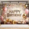 Colorful Sequins Rose Gold Balloon Gift Theme Background Children's and Adults' Birthday Party Decoration Photography Backdrop