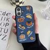 Ретро Джинсовая Вышивка Тост Теплый Тканевый Чехол для Телефона для iPhone 17 Air 16 15 14 13 Pro Max Милая Задняя Крышка