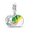 Green Color Charms Fit Bracelets 925 Silver Avocado Clover Bead Cactus Chameleon Zircon DIY Jewelry Charm