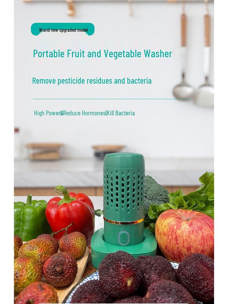 Автоматическая беспроводная мойка для фруктов и овощей: Портативная капсула для удаления пестицидов и остатков, стерилизации и дезинфекции