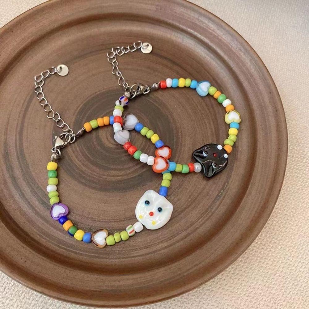 Богемия дофамин ожерелье ярких цветов браслеты BF и GF модные украшения браслет с котенком для девочек