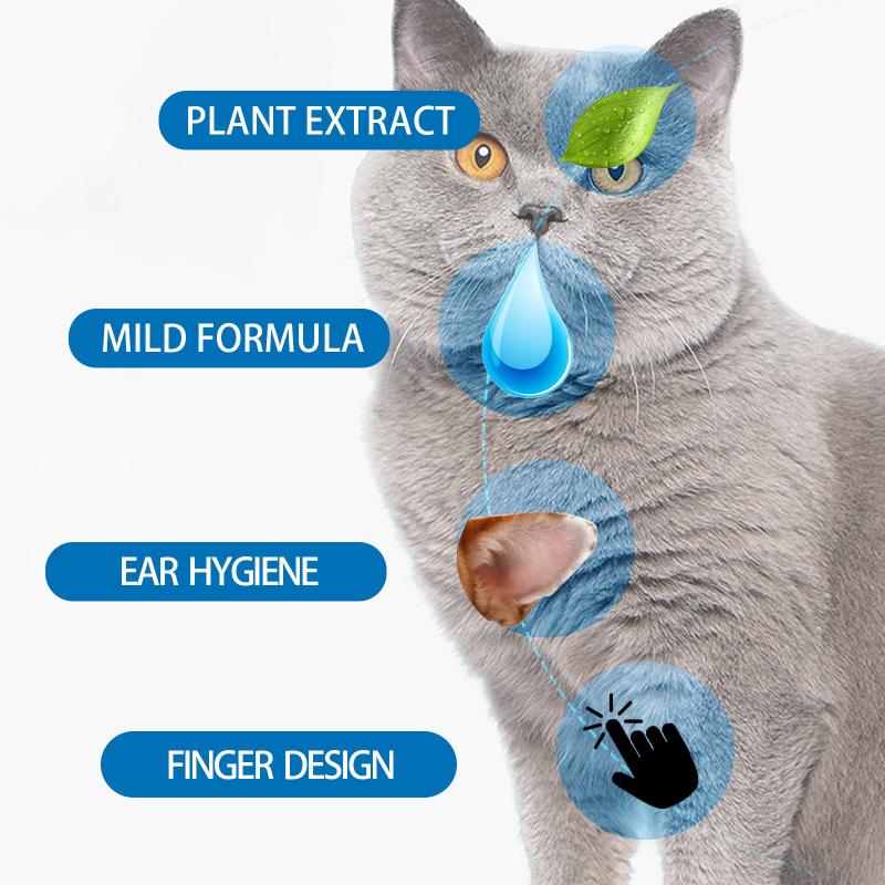 §Yegbong Pet Cleaning Wipes Effectively Removing Earwax Eliminate Odor Keep Pet Ears Dry and Comfortable Ear Finger Wipes
