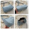 Denim Fashion Solid Color Casual Underarm Bag Trendy Multifunctional Handbag Shoulder Bags