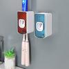 2 шт. настенный держатель для зубных щеток с выдавливателем зубной пасты, высокая несущая способность, универсальный, простой в установке, органайзер для зубных щеток